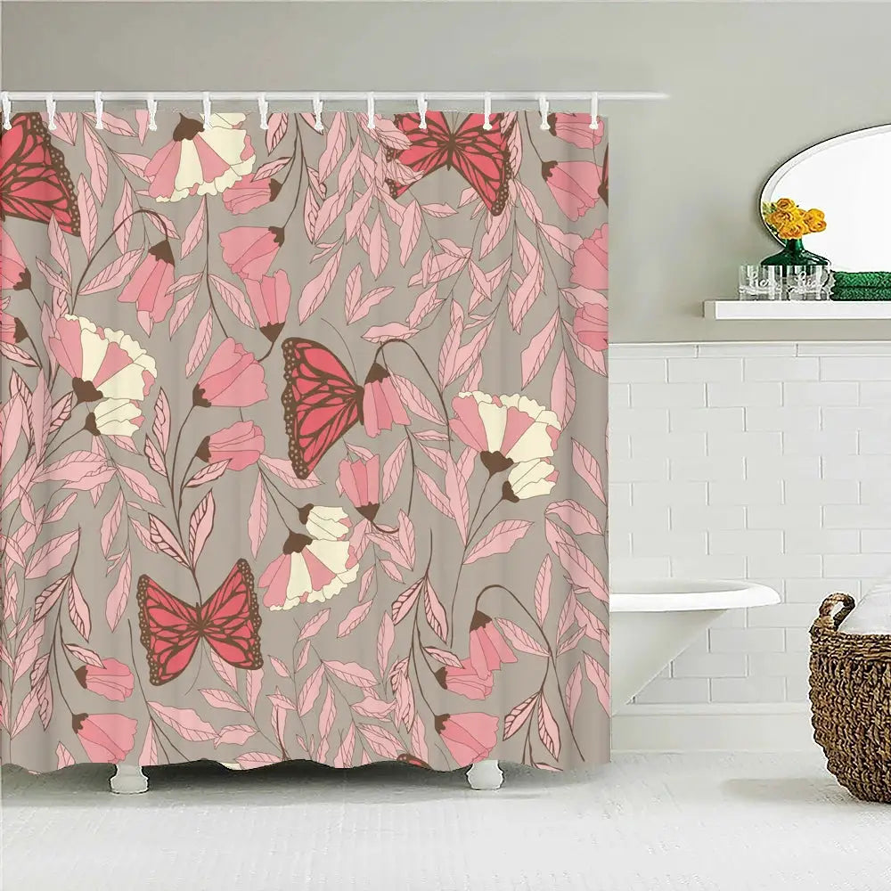 Tropical Leaves Palm Tree Bird Animals Pattern Shower Curtains Bathroom Curtain Waterproof Frabic Bath Bathroom Curtains from PriceLows™