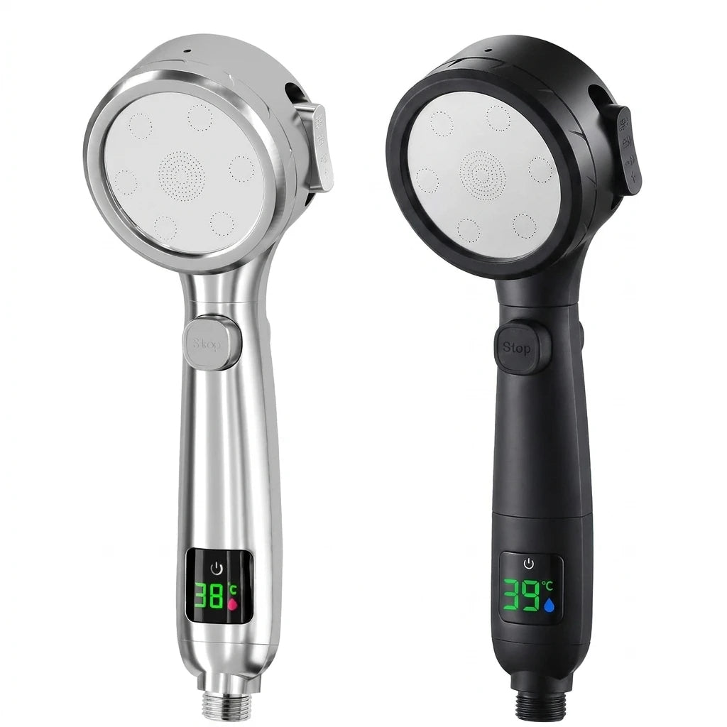 Handheld Shower Head | 4 Speed Modes | LED Temperature Display