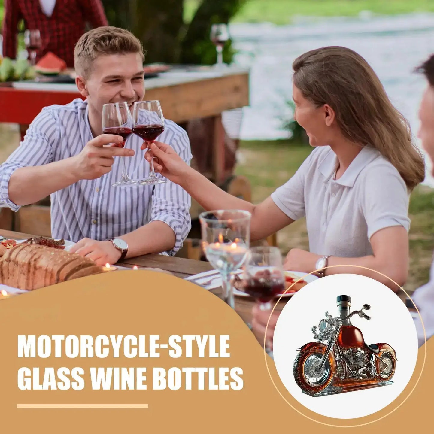 Motorcycle Glass Wine Decanter Liquor Aerator Whisky Bottle Handcrafted Glass Whiskey Wine Bottles for Home Kitchen from PriceLows™