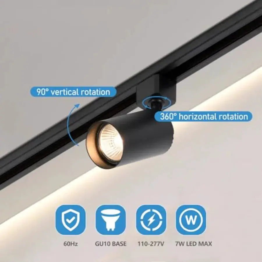 4-Light LED Track Lighting Kit with 3.3FT H Track Lighting Rails and Floating Canopy Connector GU10 Track Light Kit Modern Kitc from PriceLows™