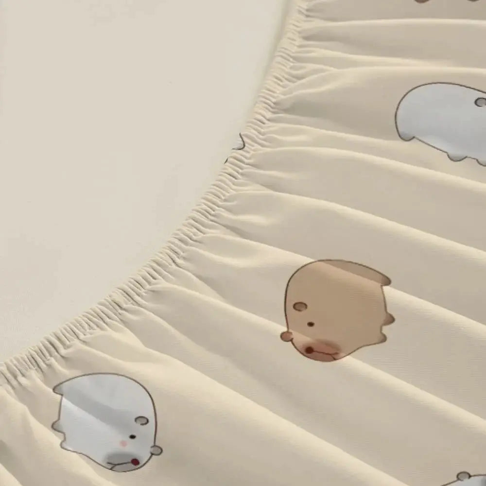 1pc Cute Cartoon Capybara Print Fitted Sheet Deep Pocket Elastic Mattress Cover Single Double Queen King Bedroom Decor from PriceLows™