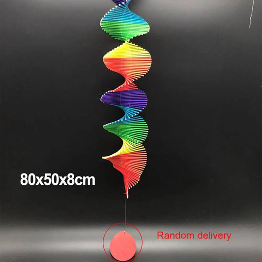Colorful Wood Wind Chimes Rainbow Wind Spinner Mobile Chime Lawn Wind Spiral Party Home Decor Garden Ornament Decor DIY Pendant from PriceLows™
