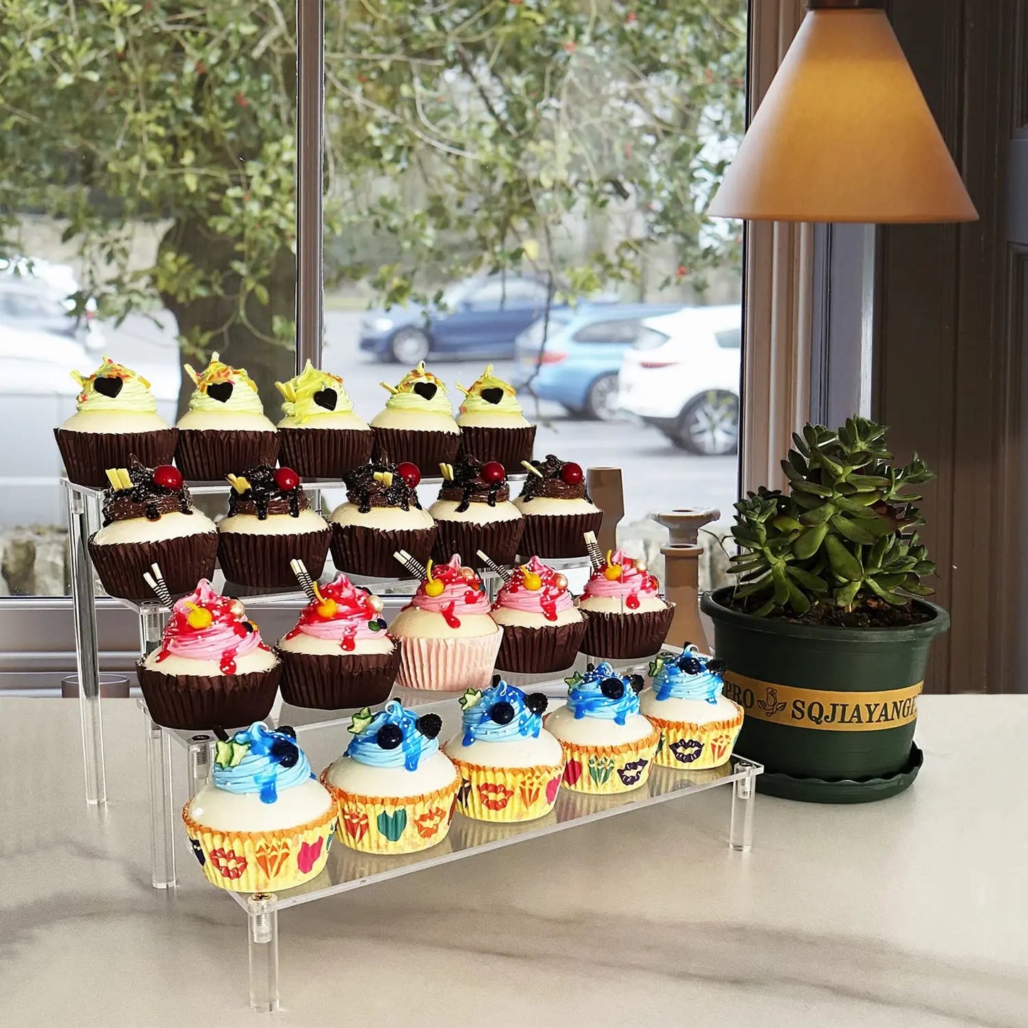 1-5 Tier Acrylic Display Stand Clear Display Riser Rack for Cupcake Perfume Doll Décor Organizer Amiibo Funko POP Figures DC05 from PriceLows™
