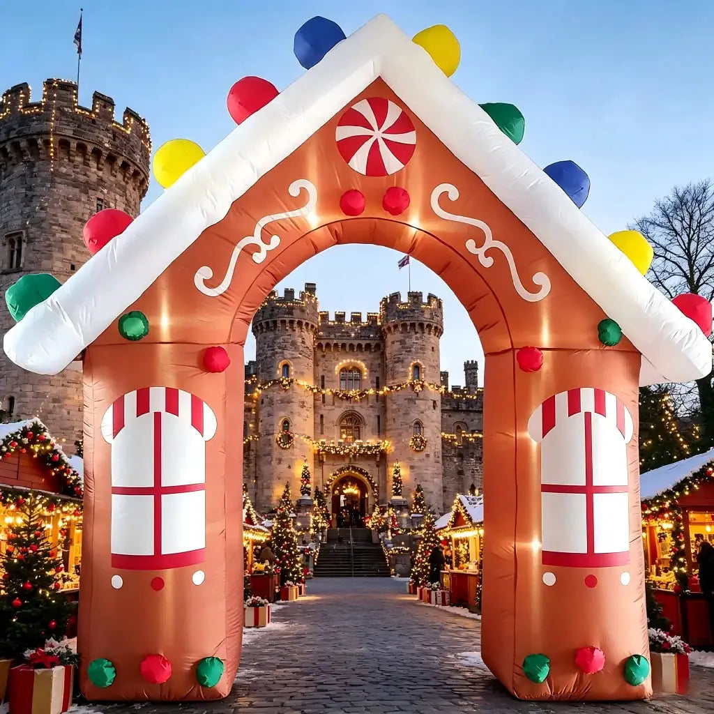 Gingerbread Christmas Arch | 10 Ft | Built In Led | Outdoor Ready