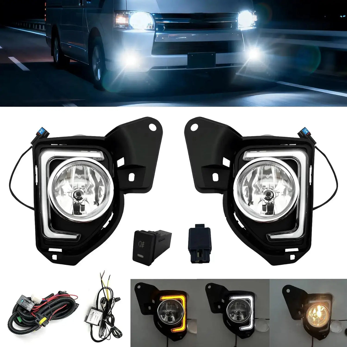 LED DRL Light | Direct Fit | High Output | Fits Toyota Hiace 2014-2018