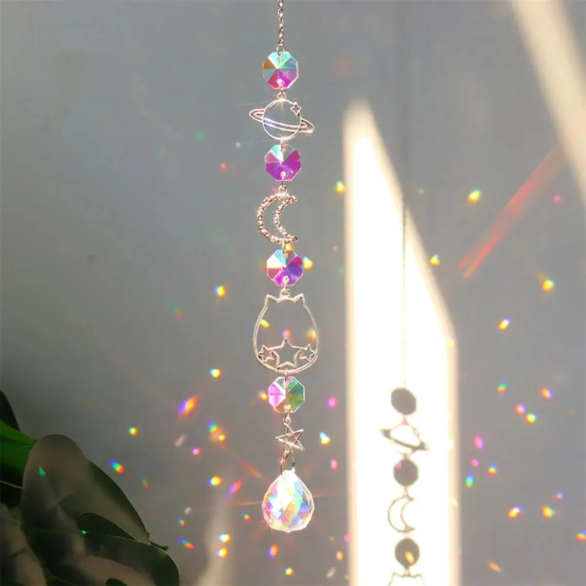 Crystal Wind Chime Rainbow Maker Sun Catcher Dream Catcher Pendant Home Garden Decor Wind Chime, Holiday, Festival, Home Decor from PriceLows™