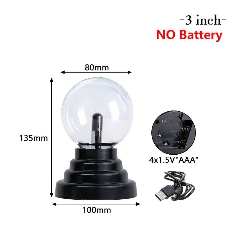 3/6/8 Inch Novelty Magic Crystal Plasma Ball Touch Lamp LED Atmosphere Night Light Kids Gift Birthday Christmas Plasma Lamp from PriceLows™