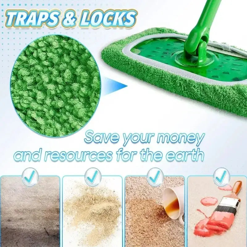 Kitchen Cleaning Accessories Flooring Cleaning Cloths Mop Head Replacement Washable Rag Towel Reusable Microfiber Mop Pads from PriceLows™