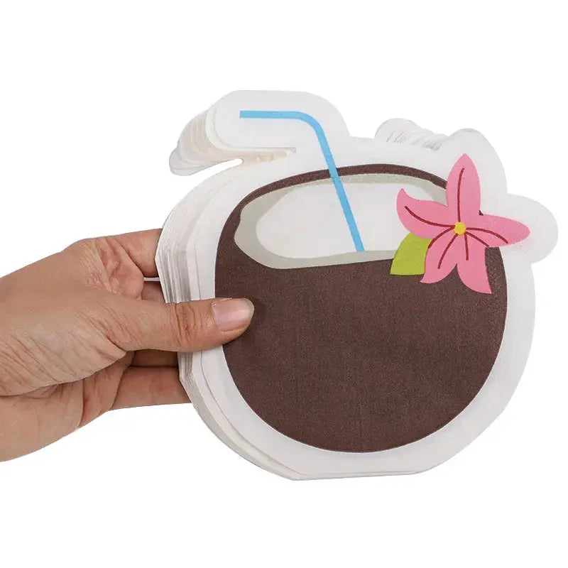 Coconut Paper Napkins | 20 Piece Pack | Solid Color | Tropical Pattern