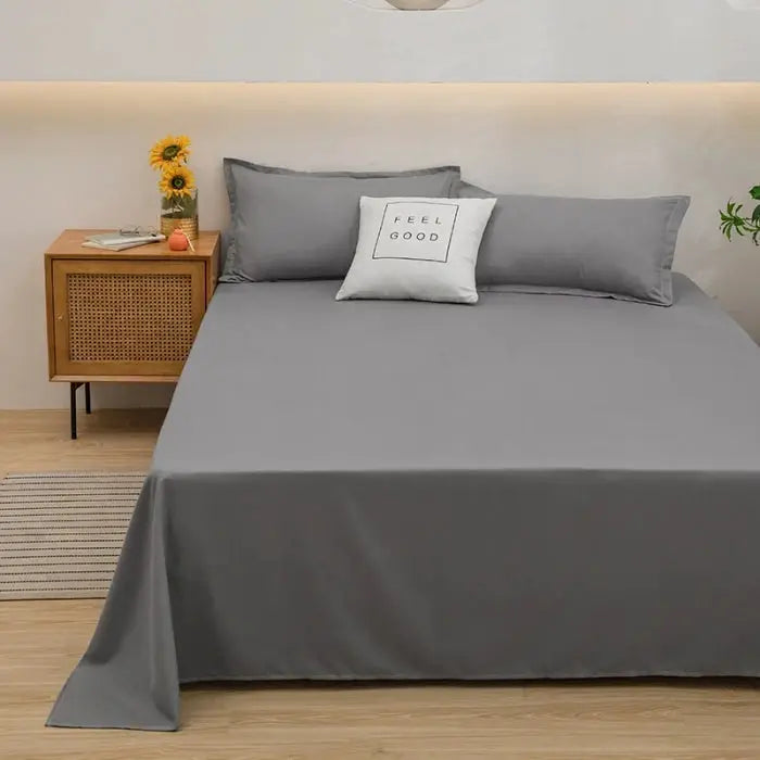 1pc Solid Color Flat Bed Sheet Soft Home Linen for Single/Double/Queen/King Beds from PriceLows™