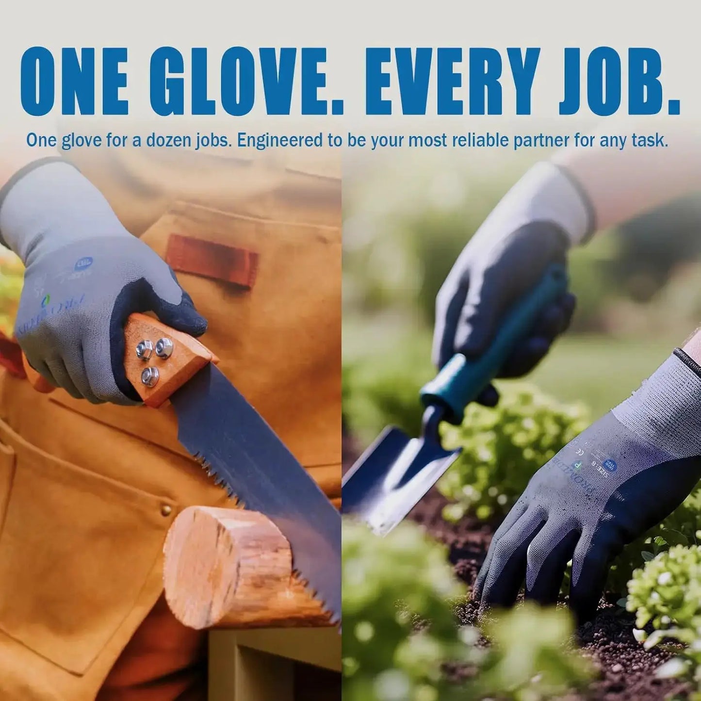 Nitrile Coated Work Gloves, MicroFoam Safety Gloves for Men, Seamless Knit with Grip from PriceLows™