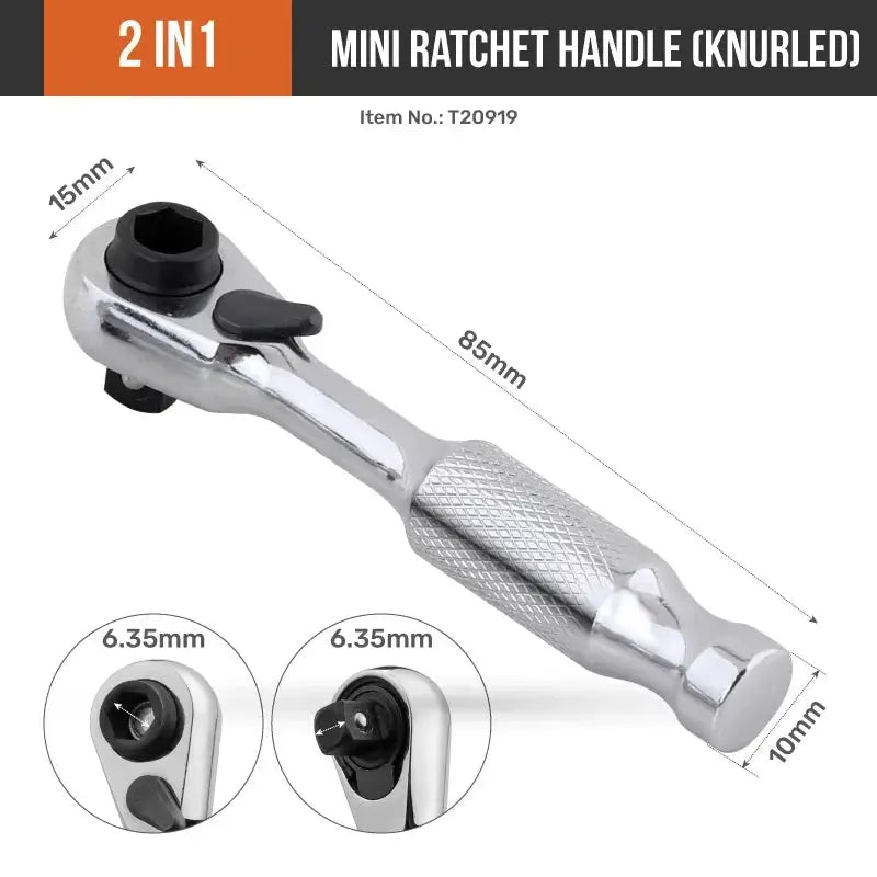 Hi‑Spec 72 Tooth Mini Ratchet Wrench Set 1/4” Double Head Torque Wrench Compact Ratchet Spanner for Bike Car & Home DIY Repair from PriceLows™