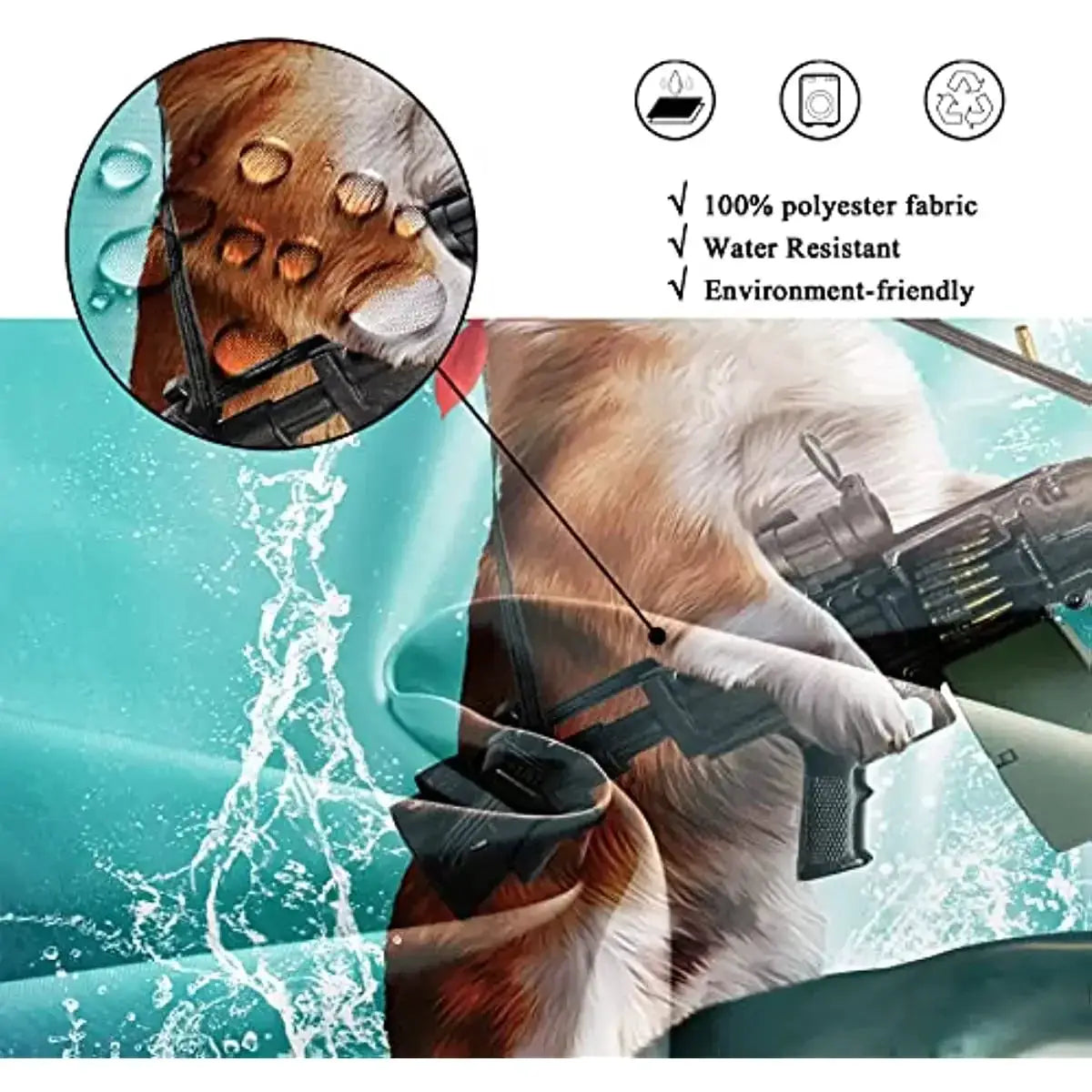 Funny Kids Shower Curtains For Bathroom Decor Corgi Cute Dog Riding Shark Nautical Ocean Boys Animal Hilarious Fabric Polyester from PriceLows™