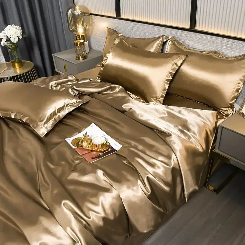 Satin Bedding Set | 100Gsm Silky Finish | Duvet Cover Set | Queen King Size
