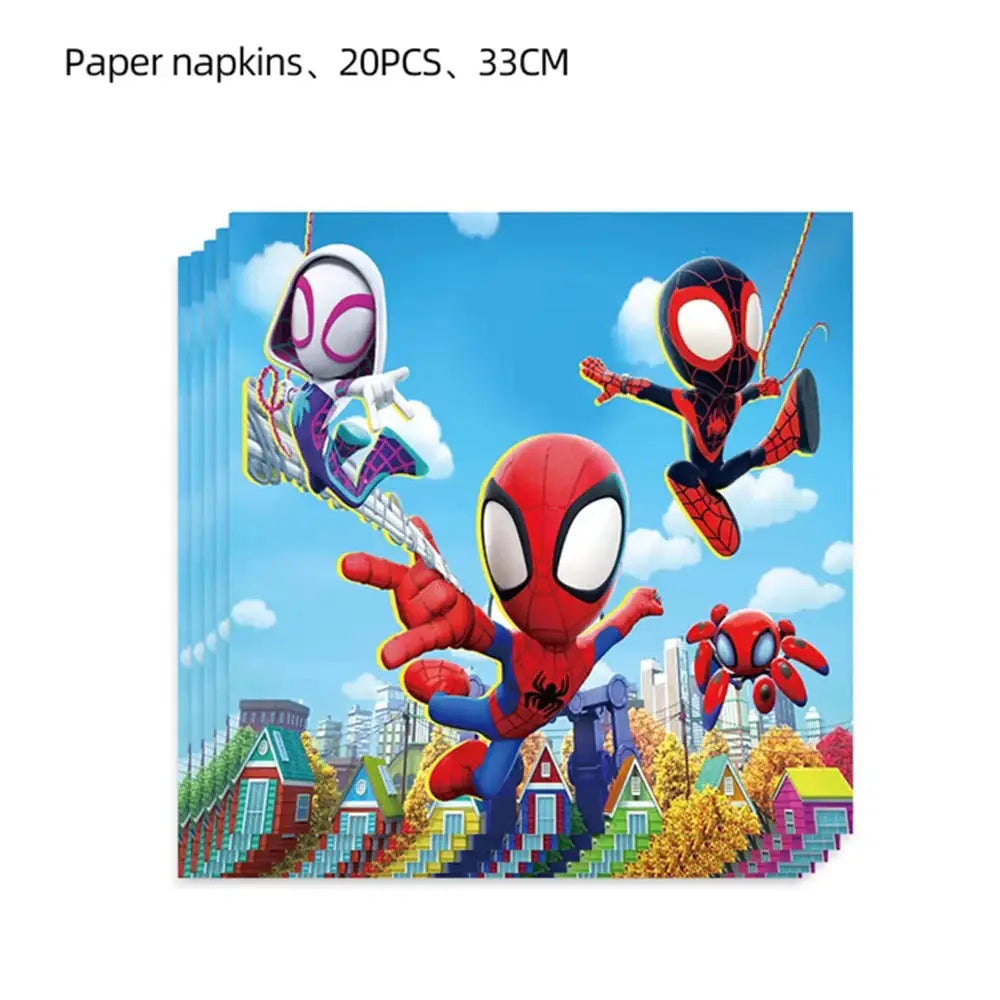 Spider Birthday Party Supplies | Disposable Tableware Set | 3D Balloon | Kids