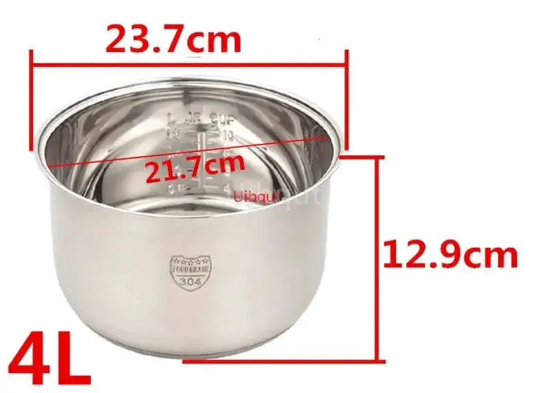 Rice Cooker Inner Pot | 304 Stainless Steel | Nonstick | Universal Fit
