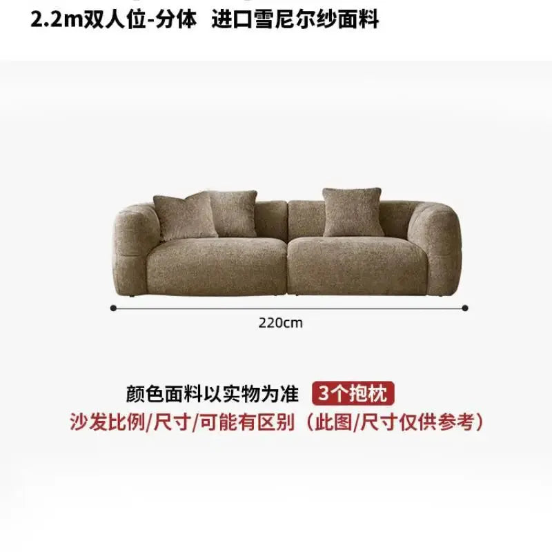 Mid-Century Sofa | White Fabric | Retro Cream Style | Small Living Room from PriceLows™