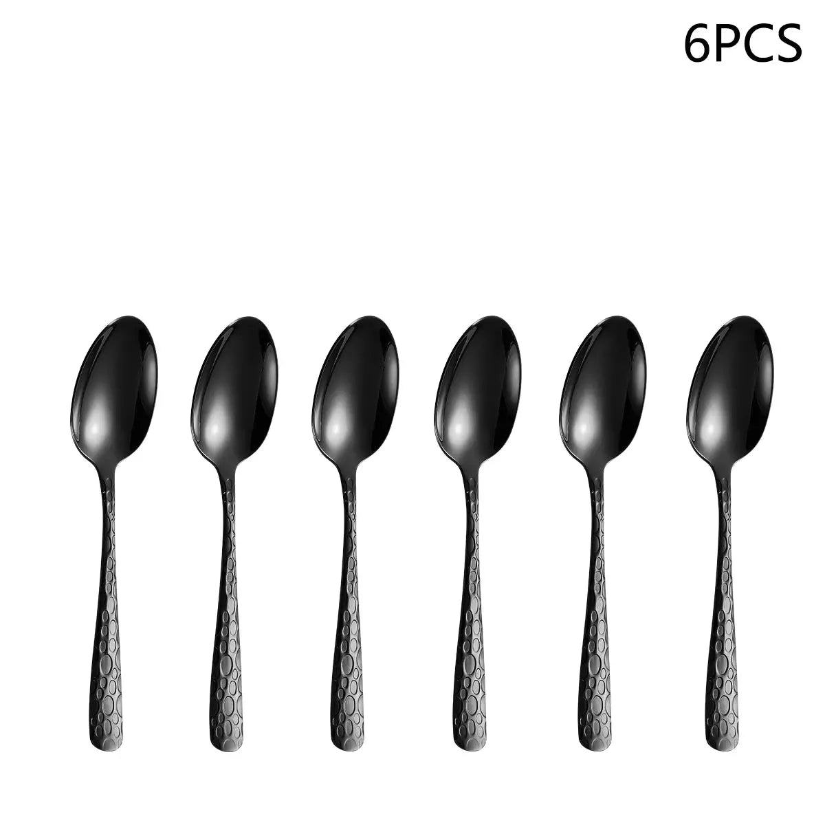 4/6/16/24pcs Black stainless steel cutlery knife, fork and spoon set Home kitchen utensils Holiday dinner tableware from PriceLows™