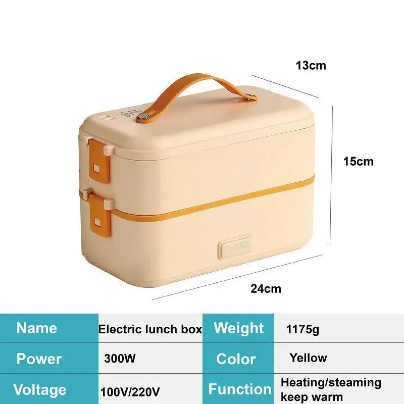 110V/220V Electric Lunch Box Portable Food Fast Heating Lunch Box 304 Stainless Steel Warmer Multi-Layer Office Lunch Box 800ml from PriceLows™