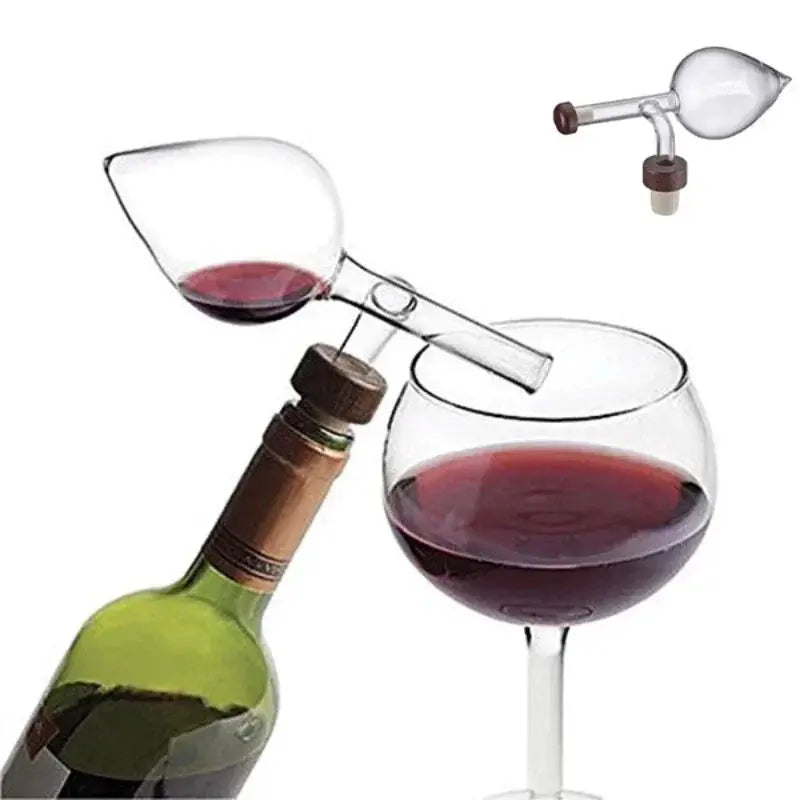 Portable Round/Peach Shaped Red Wine Aerators Transparent Red Wine Bottle Pourer and Quick Decanter Spout Glass Sobering Device from PriceLows™
