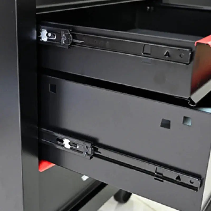 30 Inch 5 Drawer Rolling Tool Chest Metal Tool Cabinet with Ball Bearing Slides Steel Storage Box with Wheels Lockable Black Red from PriceLows™