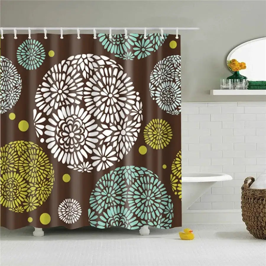 3D Flower Plum Blossom Lotus Lavender Rose Shower Curtains Bathroom Curtain Frabic Waterproof Polyester Bath Curtain with Hooks from PriceLows™