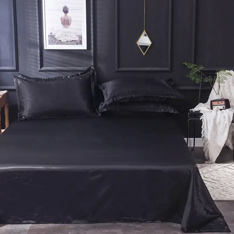Satin Bed Sheets | Soft Weave | Solid Color | Twin Set