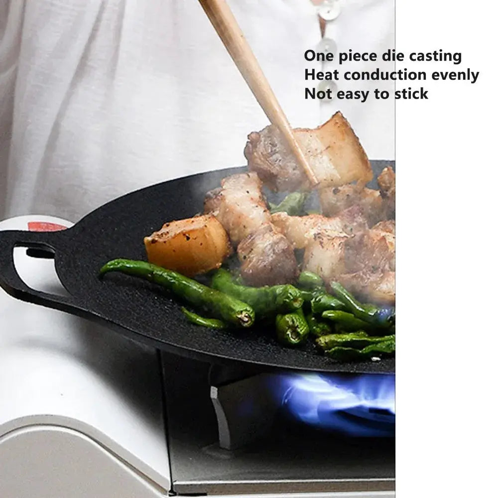 Grill Pan | Marble Nonstick Coating | Round With Handle | Baking, Grilling, BBQ