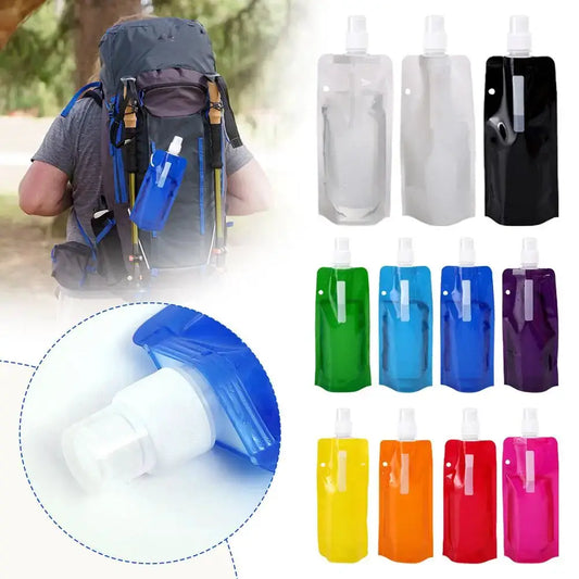 Cycling Water Bottle Foldable Portable 480ml Leak-Proof Durable Sport Water Bag Climbing and Camping Folding Water Bottle from PriceLows™