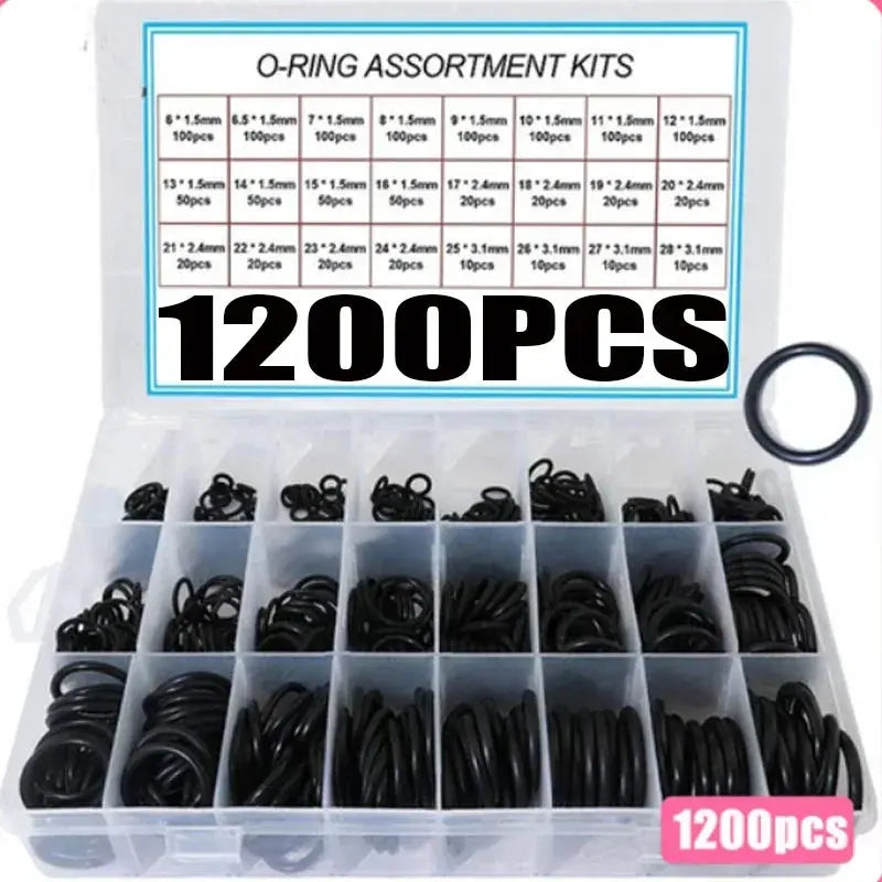 740/1200Pcs O-ring Rubber Gaskets Seal Ring Set Nitrile Rubber High Pressure O-Rings NBR Sealing Elastic Band O Rubber Rings Set from PriceLows™