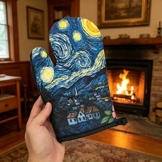 Oven Mitts | Leopard Pattern | Insulated Canvas Knit