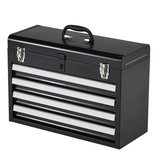 SucceBuy 20.5in Metal Tool Box Portable 4-Drawers Tool Chest with Drawers Locking Multi-Function Tool Organizer for Workshop from PriceLows™