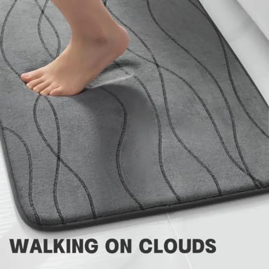 Memory Foam Grey Bathroom Rug Sets 5 Pcs, Ultra Absorbent Bath Mat for Bathroom - Non-Slip hine Washable and Dry Quickly, 5 Pcs from PriceLows™