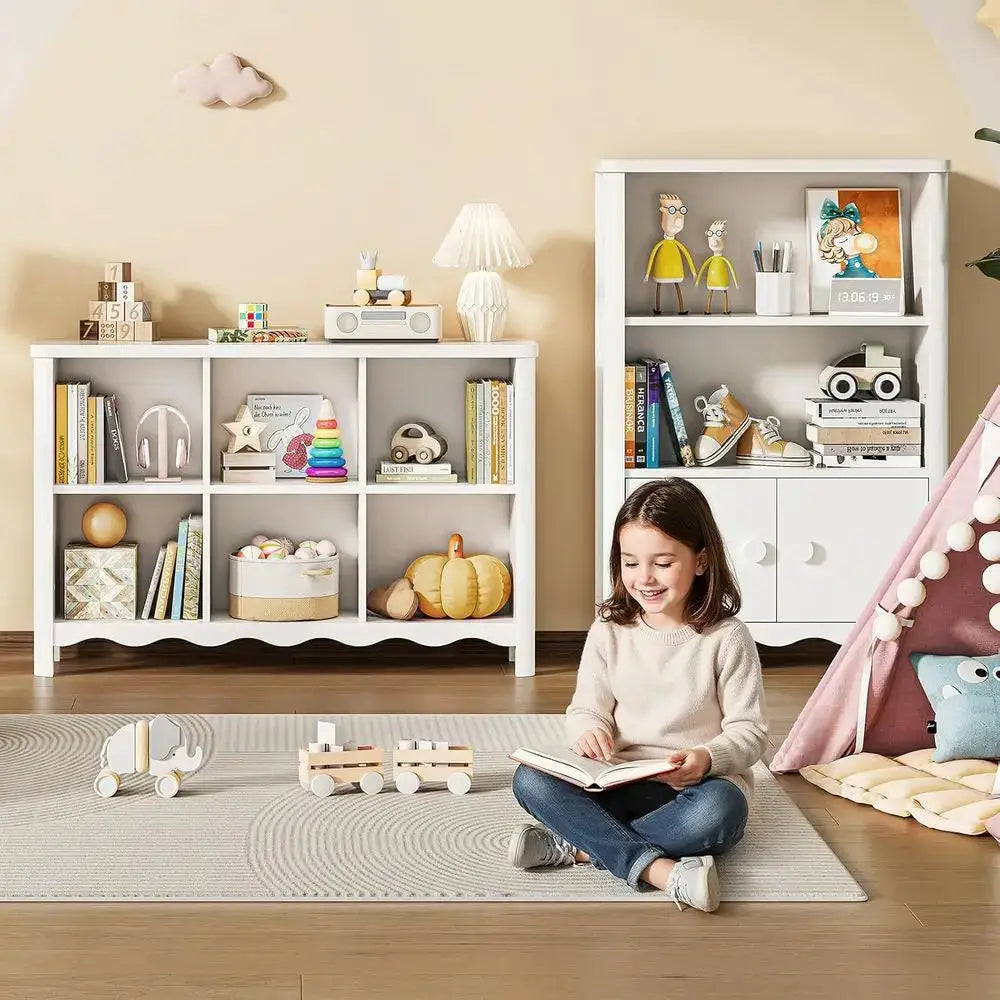 6-Cube Storage Organizer: Versatile Shelving for Books, Toys, and Display in Kids' Rooms, Living Spaces, and Offices (White) from PriceLows™