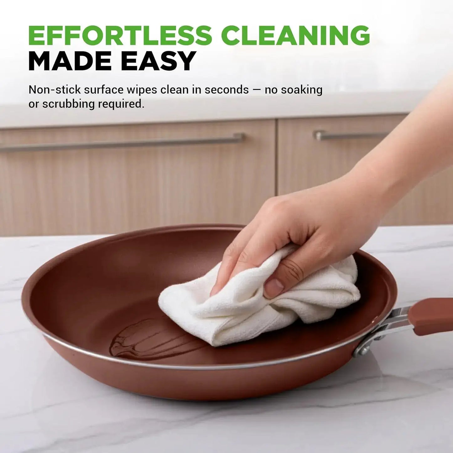 20 Piece Nonstick Cookware Set, Pots and Pans, Cool-Touch Handles, Induction Compatible, Easy Clean, Brown from PriceLows™