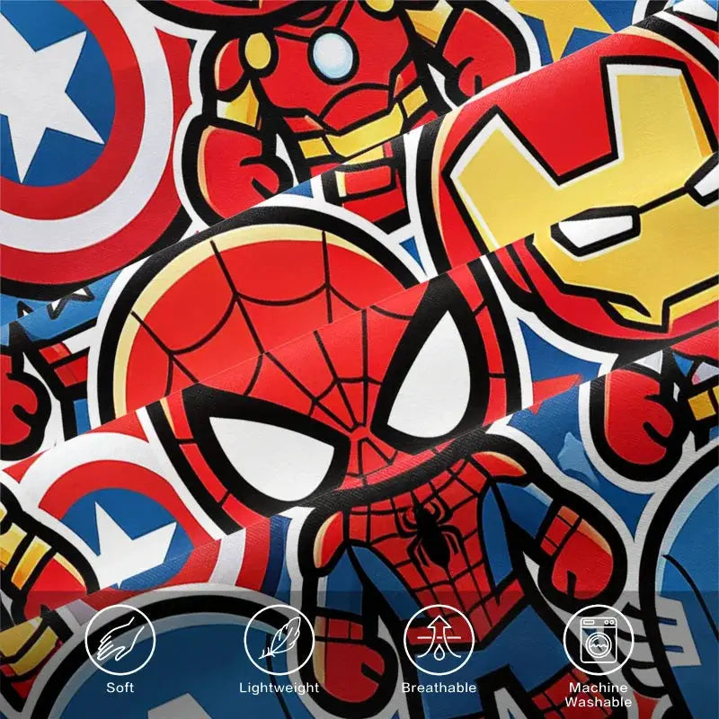 Cute Chibi Marvel Heroes Fitted Sheet Set Bed Sheet Set Bedding Set No Fillers for Teens Bedroom Living Room Decor from PriceLows™