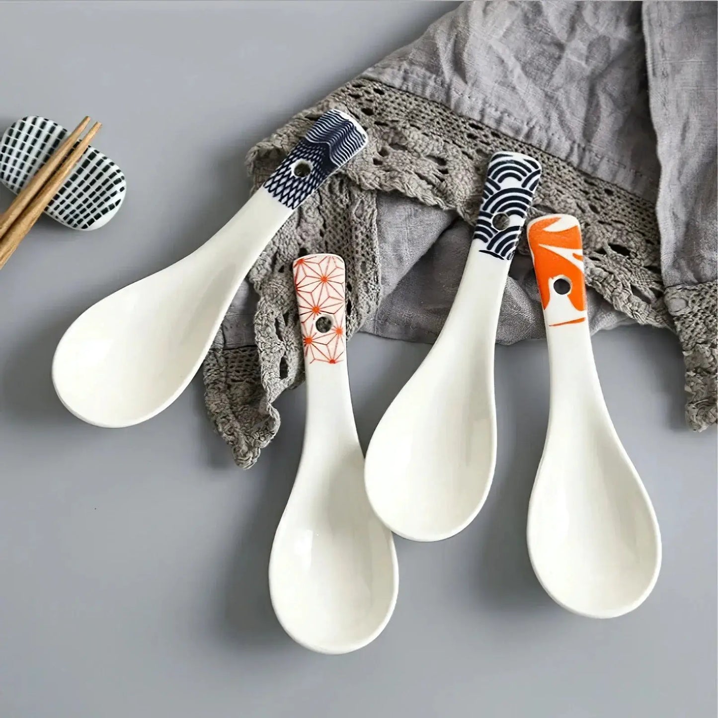 1Pcs Ceramic Spoon Multi-Function Glaze Porcelain Japanese Scoop Porridge Soup Spoon Tableware Restaurant Household Kitchenware from PriceLows™