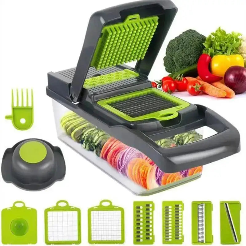 Vegetable Chopper | 16-in-1 | Stainless Steel Blades