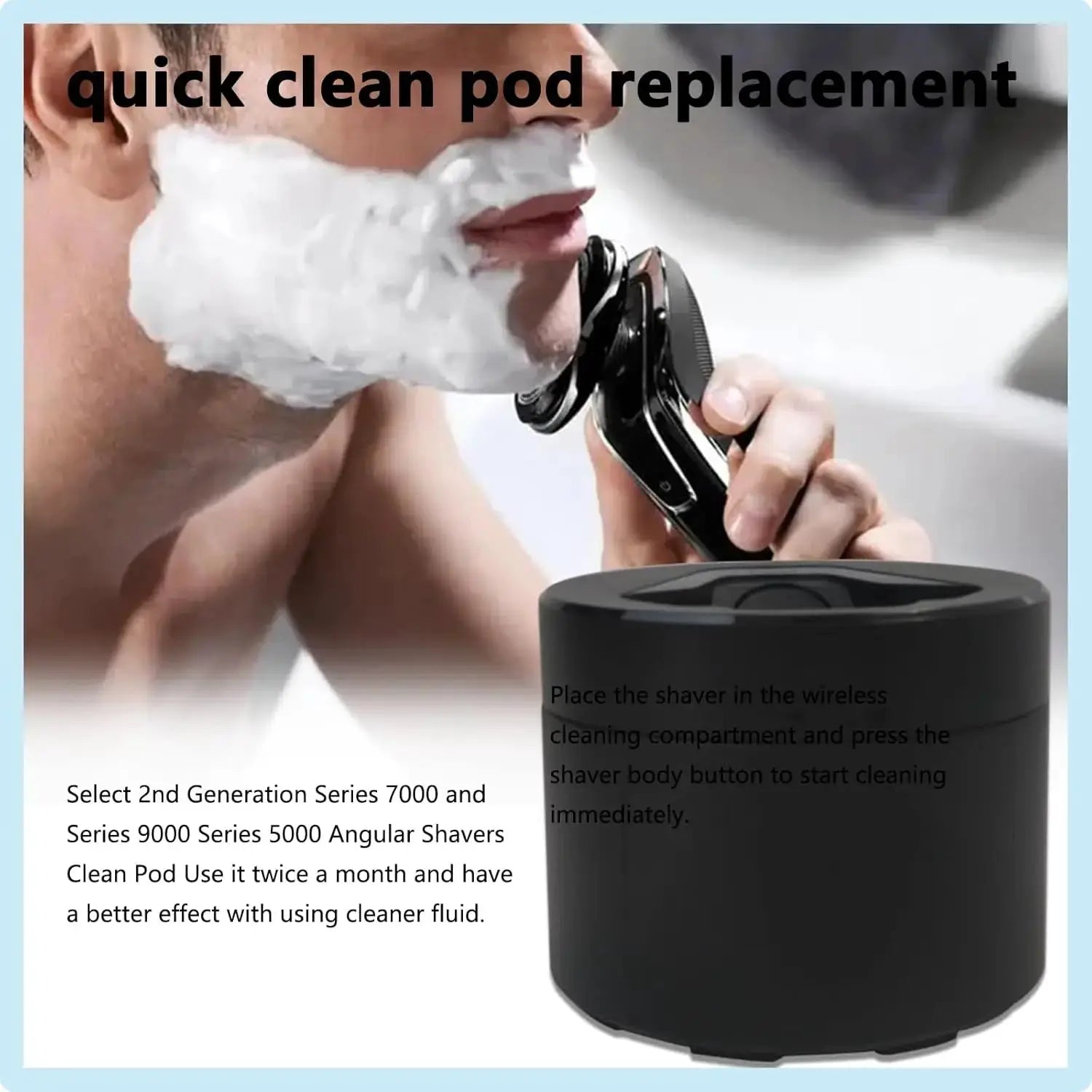 Replacement Quick Cleaning Pod Compatible with Philips 2nd Series 7000 S9000 S5000 Angular polygon Shavers，for Philips Cleaning from PriceLows™