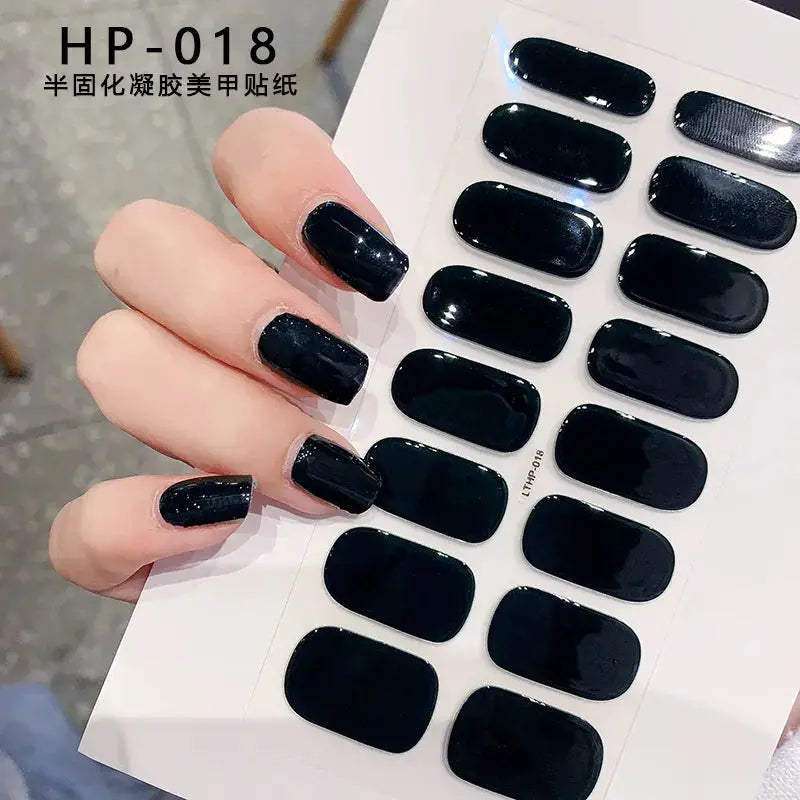 Semi Cured Wraps Fast Gel Nail Sticker Soild Nail Gel Wraps Adhesive Full Cover Gel Nail Decal UV Lamp Cured Manicure Decoration from PriceLows™