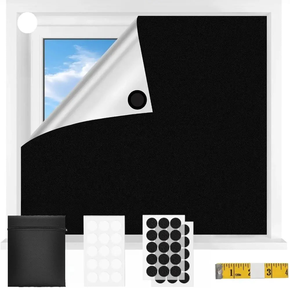 Blackout Blinds Stick On Temporary 1/1.5/2/3/4M No Drilling Black Out Blinds for Windows Portable Blackout Curtains for Bedroom from PriceLows™