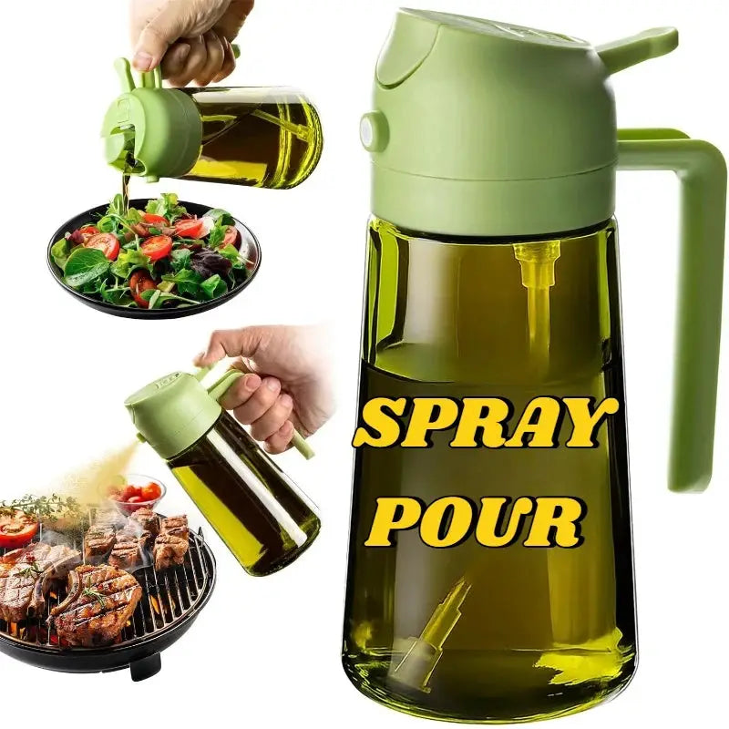 Olive Oil Dispenser Plastic Bottle for Kitchen Gadgets Air Fryer Accessories Olive Oil Sprayer Cooking Light-Blocking Dark Green from PriceLows™