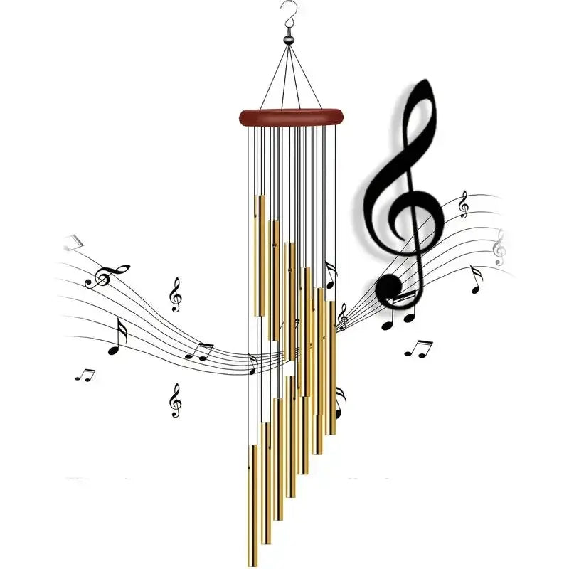 Metal Aluminium Tube Wind Chimes with Hooks, Outdoor Garden Decoration Home Wedding Party Memorial Decoration Favours from PriceLows™