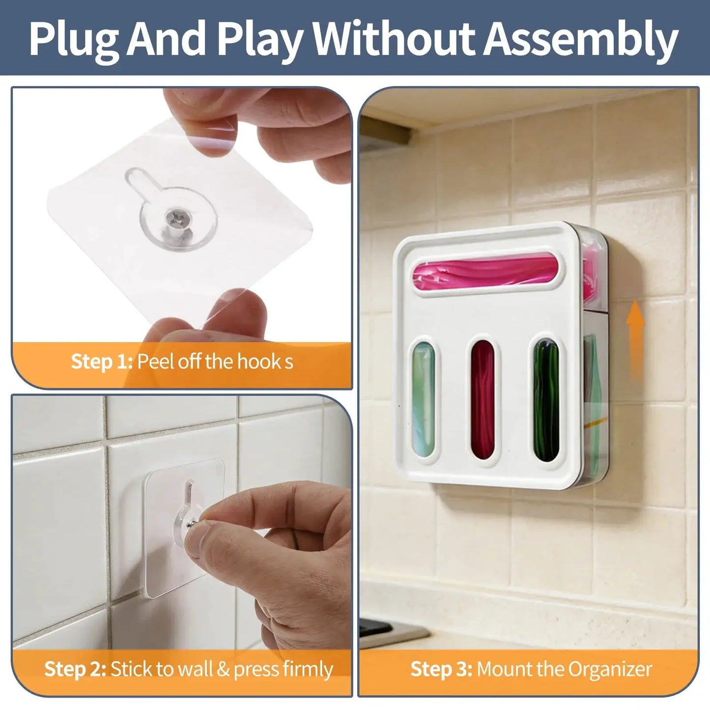 Plastic Bag Organizer | 4 Compartment Box | Dustproof Airtight | 4 In 1 Design
