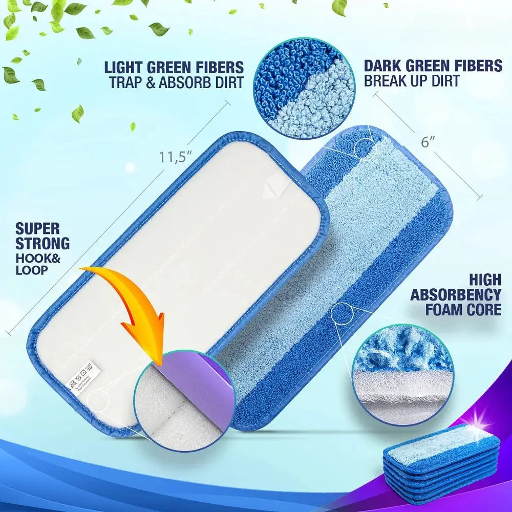 2PCS Reusable Mop Pads for Swiffer WetJet Microfiber Mop Refill Cloths Hardwood Floor Cleaning Reusable Replacements Pad from PriceLows™