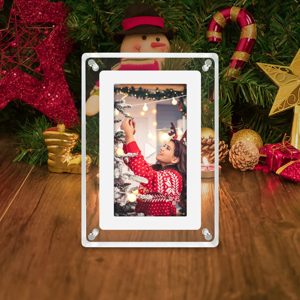 Digital Photo Frame | 5 Inch IPS Display | 4GB Built In Memory | White