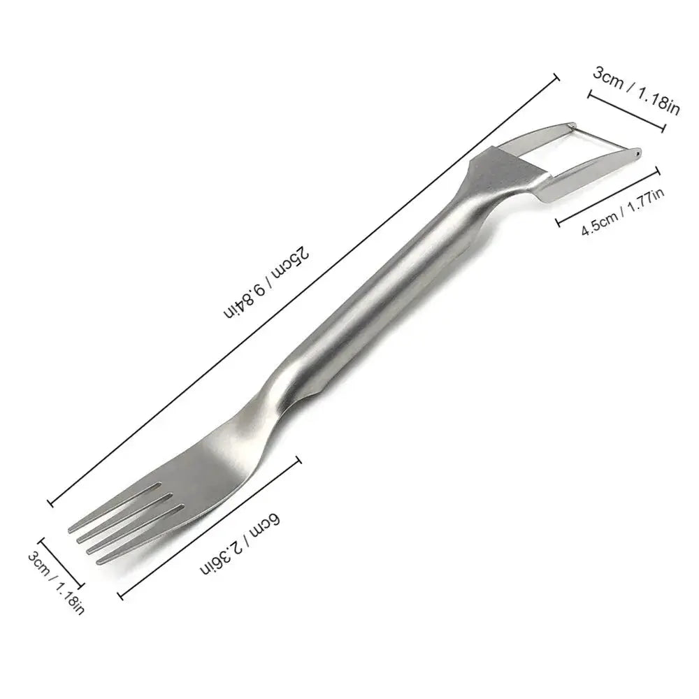 1pc Multi-purpose Portable 2In1 Watermelon Fork Slicer Watermelon Slicer Cutter Knife Stainless Steel Kitchen Fruit Cutting Fork from PriceLows™
