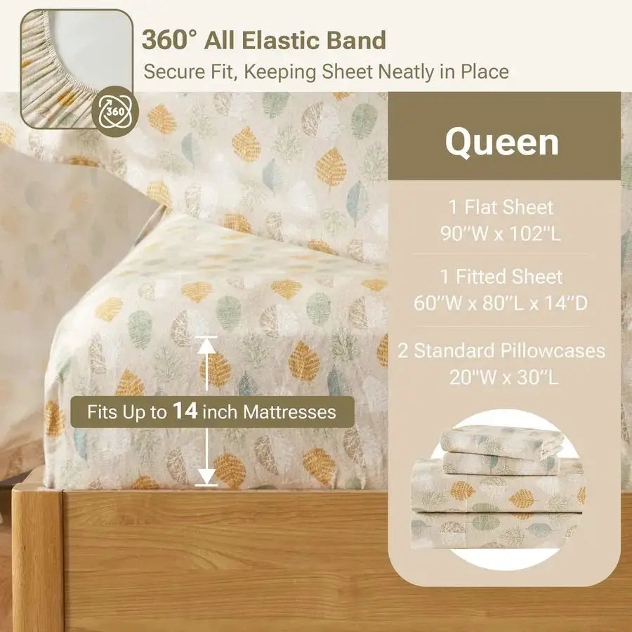 North by Flannel Sheets Queen Size, Cozy 100 Cotton Flannel Bed Sheets, Ultra Soft Cute Sheet Set, Novelty Print Themed Cold Wea from PriceLows™