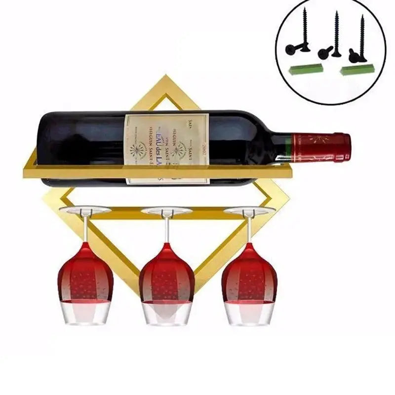 1PC Wall Mounted Upside Down Wine Rack Bottle Goblet Glass Holder Storage Organizer from PriceLows™