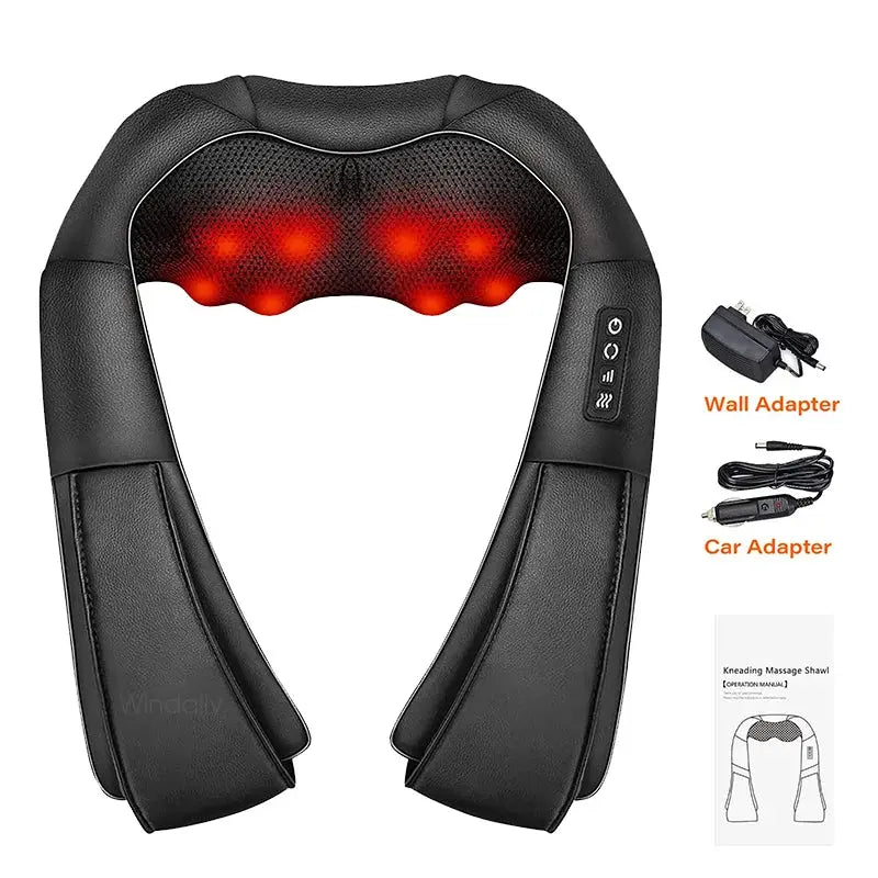 Shiatsu Neck And Shoulder Massager | With Heat | 4D Kneading | Home And Car Use